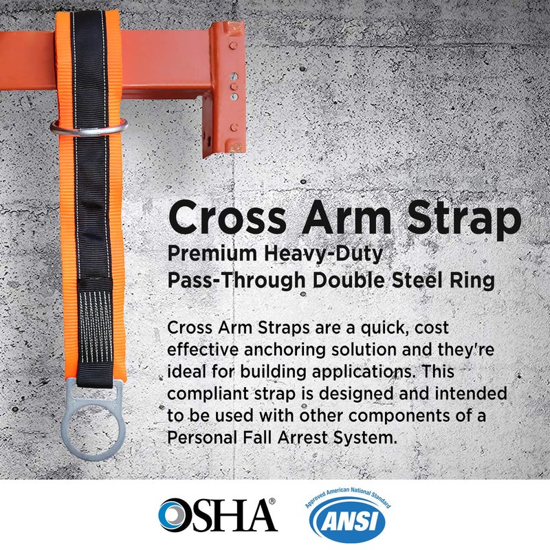 AFP 6â€™ Cross Arm Strap Premium Heavy-Duty Pass-Through Double Steel Ring OSHA/ANSI - Image 2
